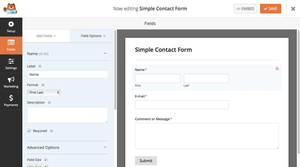 como-crear-un-formulario-de-contacto-con-wpforms-EditarSimpleContactForm