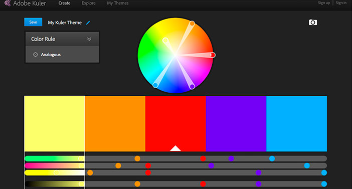 Adobe Kuler: Generador de paleta de colores