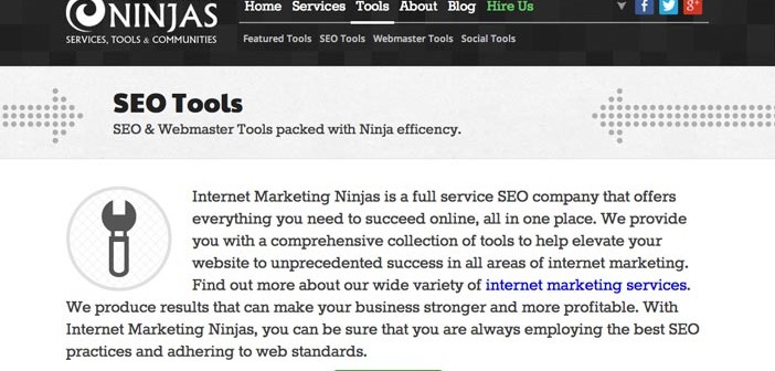 Herramientas SEO para bloggers: Internet Marketing Ninjas