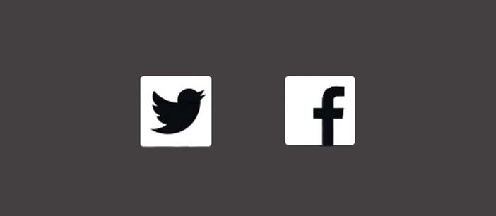 Ubicaciones comunes de iconos de redes sociales
