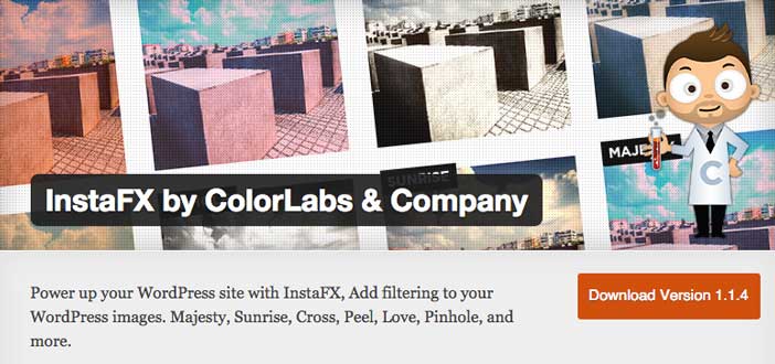 Plugin Wordpress para añadir efectos a imágenes: InstaFX by ColorLabs & Company