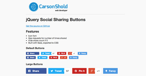 Plugin jQuery para añadir botones de redes sociales: jQuery Social Sharing Buttons
