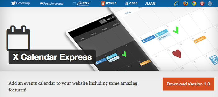 Plugin Wordpress para añadir calendarios con eventos a tu sitio: X Calendar Express