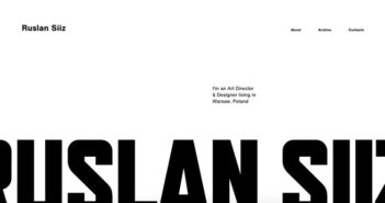 Ejemplos de portafolios online que hacen buen uso de la tipografía: Ruslan Siiz